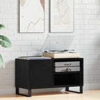 Mueble para discos de vinilo Roble Negro 85 x 38 x 48 cm