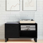 Mueble para discos de vinilo Roble Negro 85 x 38 x 48 cm
