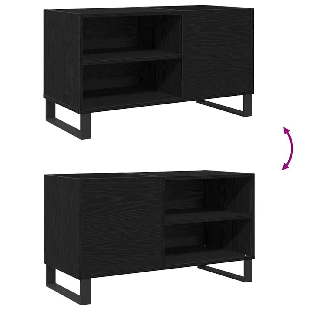 Mueble para discos de vinilo Roble Negro 85 x 38 x 48 cm