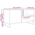 Mueble para discos de vinilo Roble Negro 85 x 38 x 48 cm