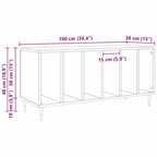 Mueble para discos de vinilo Madera vieja 100 x 38 x 48 cm