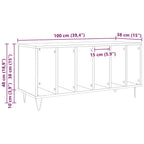 Mueble para discos de vinilo Madera vieja 100 x 38 x 48 cm