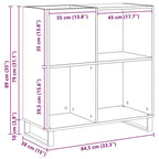 Mueble para discos de vinilo Madera vieja 84,5 x 38 x 89 cm