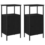 Armario de Noche 2 pcs Roble Negro 41 x 31 x 80 cm