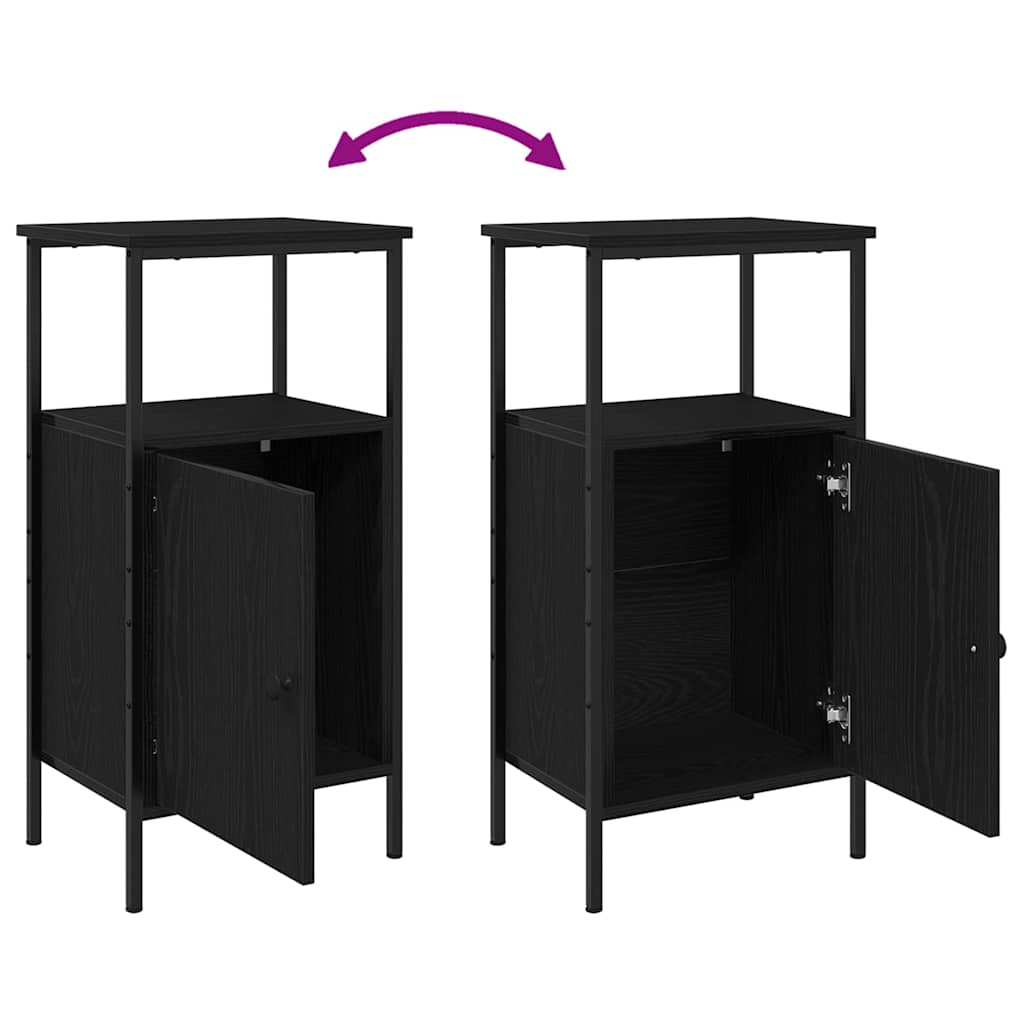 Armario de Noche 2 pcs Roble Negro 41 x 31 x 80 cm