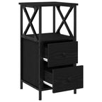 Armario de Noche con cajón 2 pcs Roble Negro 34 x 35,5 x 70 cm