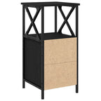Armario de Noche con cajón 2 pcs Roble Negro 34 x 35,5 x 70 cm