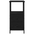 Armario de Noche con cajón 2 pcs Roble Negro 34 x 35,5 x 70 cm