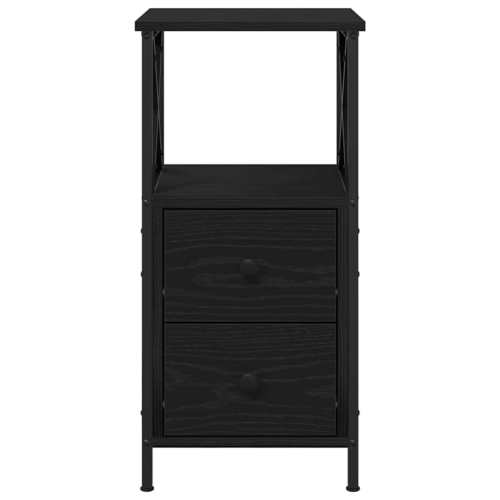 Armario de Noche con cajón 2 pcs Roble Negro 34 x 35,5 x 70 cm
