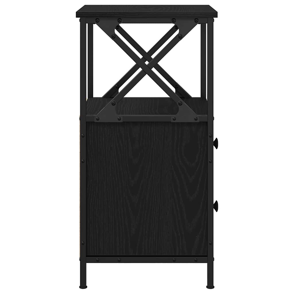 Armario de Noche con cajón 2 pcs Roble Negro 34 x 35,5 x 70 cm