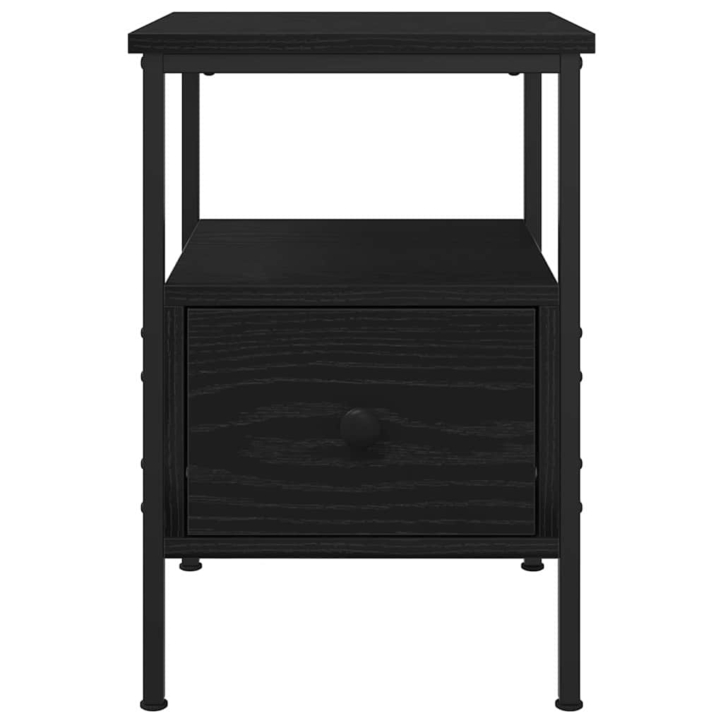 Armario de Noche con cajón 2 pcs Roble Negro 34 x 36 x 50 cm