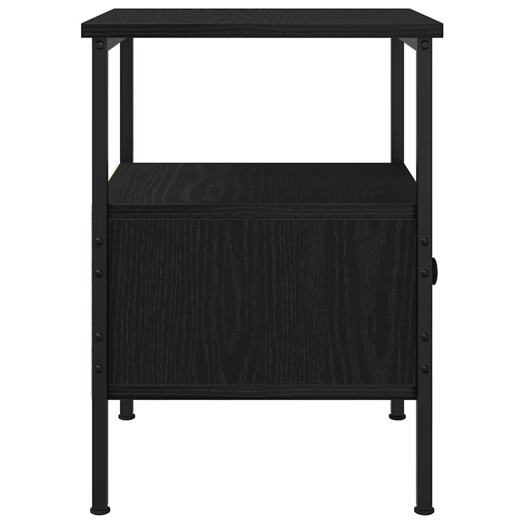 Armario de Noche con cajón 2 pcs Roble Negro 34 x 36 x 50 cm