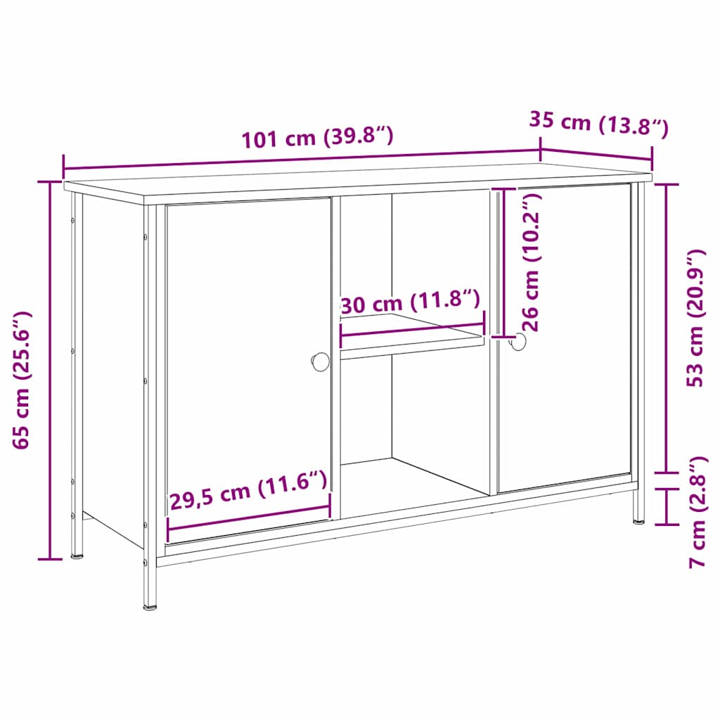Conjunto de mueble de TV Madera Vieja 101 x 35 x 65 cm