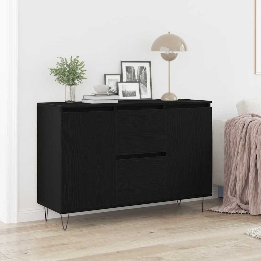 Aparador Roble Negro 101,5 x 35 x 70 cm Madera de ingeniería