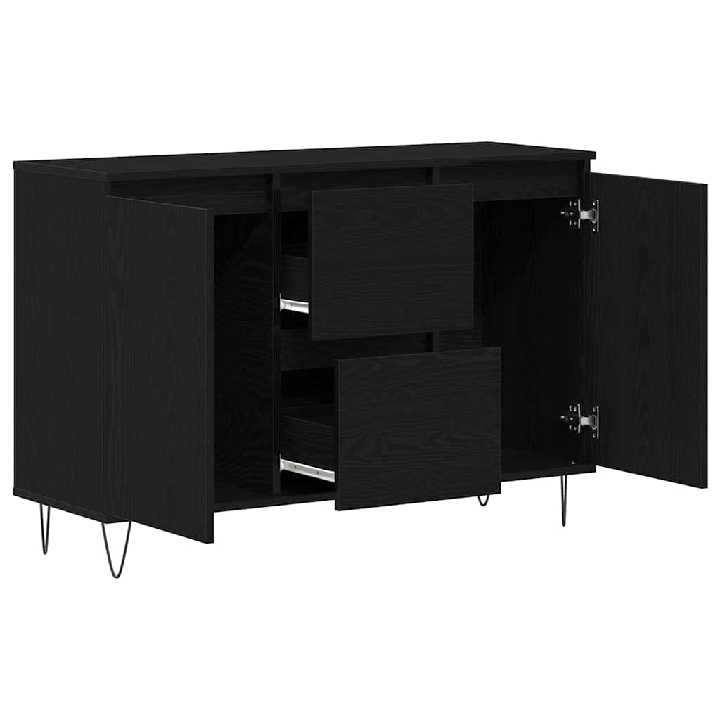Aparador Roble Negro 101,5 x 35 x 70 cm Madera de ingeniería