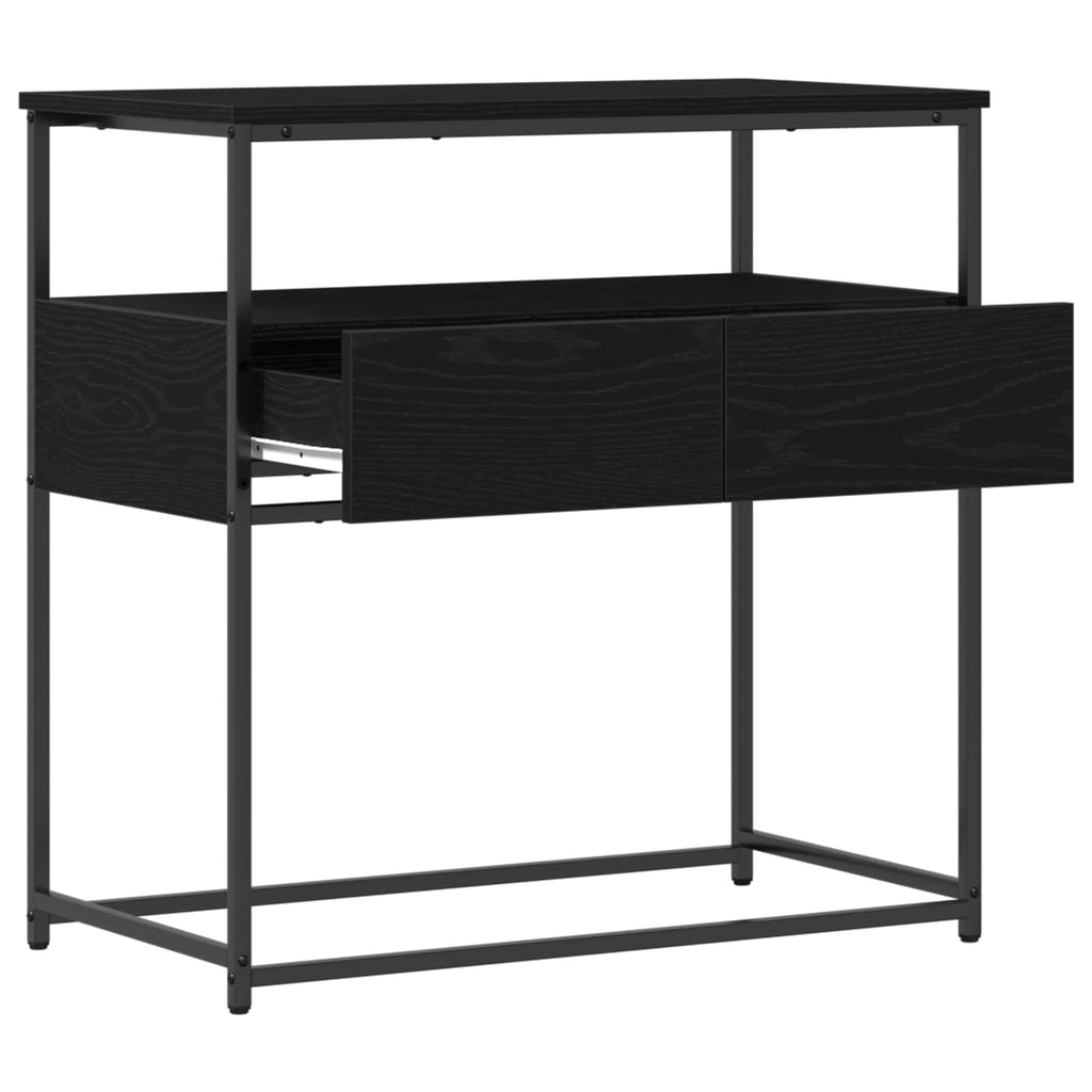 Mesa Consola Roble Negro 75 x 40 x 75 cm Madera de ingeniería