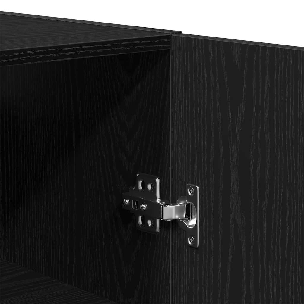 Mueble de pared Montaje en la pared Roble Negro 60 x 31 x 70 cm