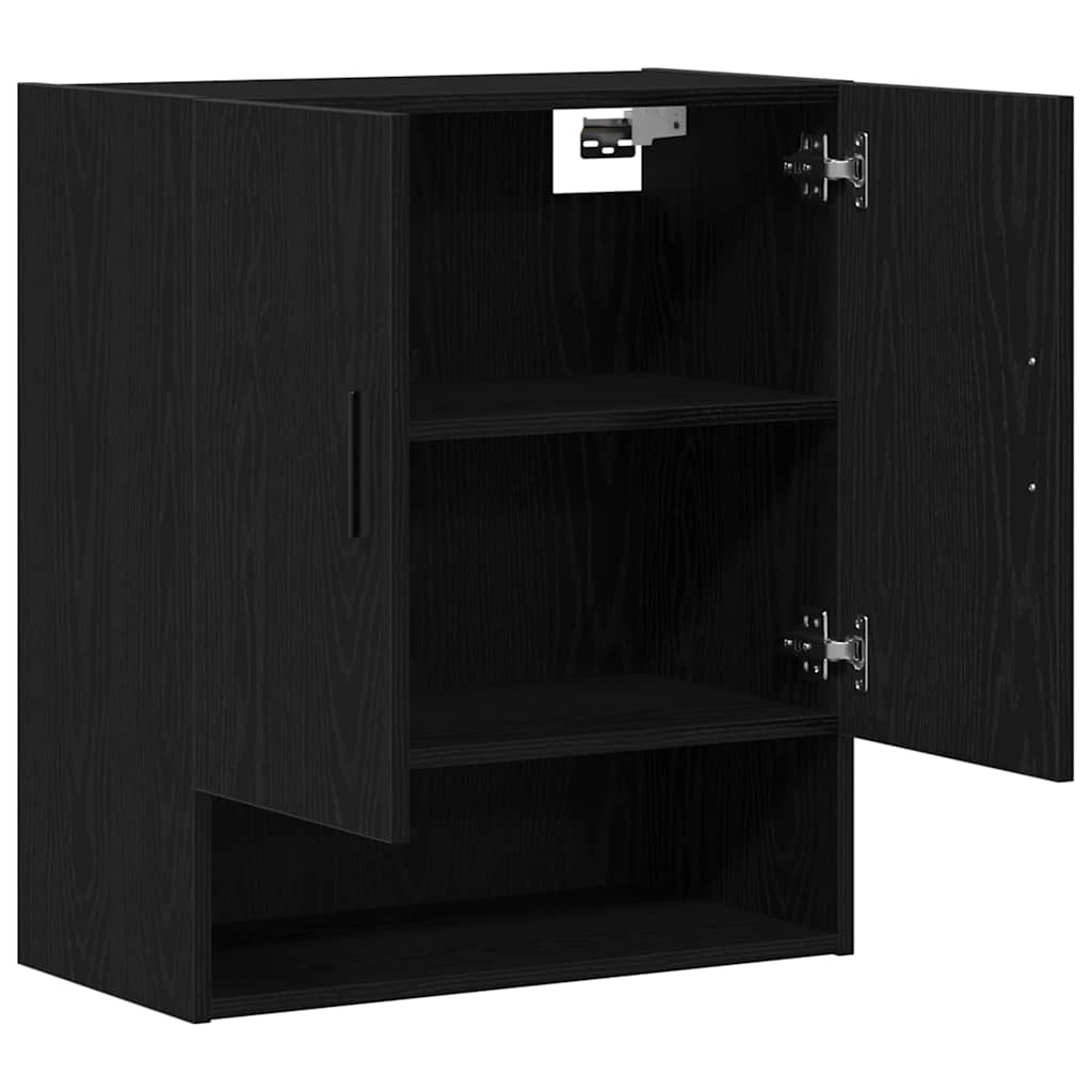Mueble de pared Montaje en la pared Roble Negro 60 x 31 x 70 cm