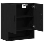 Mueble de pared Montaje en la pared Roble Negro 60 x 31 x 70 cm