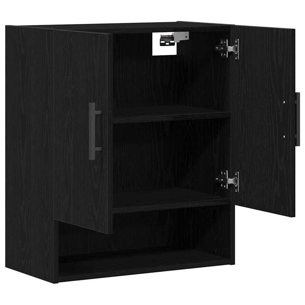Mueble de pared Montaje en la pared Roble Negro 60 x 31 x 70 cm