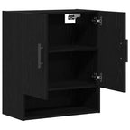 Mueble de pared Montaje en la pared Roble Negro 60 x 31 x 70 cm