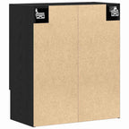 Mueble de pared Montaje en la pared Roble Negro 60 x 31 x 70 cm