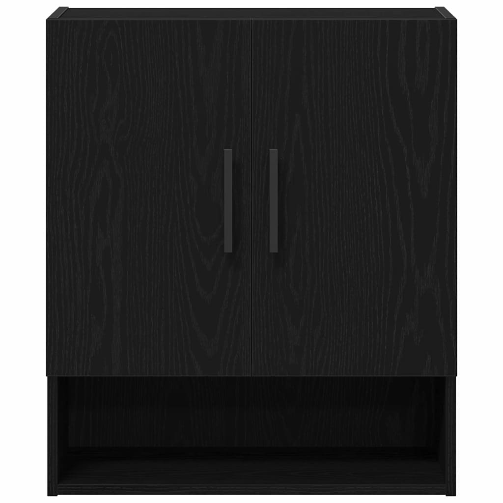 Mueble de pared Montaje en la pared Roble Negro 60 x 31 x 70 cm
