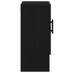 Mueble de pared Montaje en la pared Roble Negro 60 x 31 x 70 cm