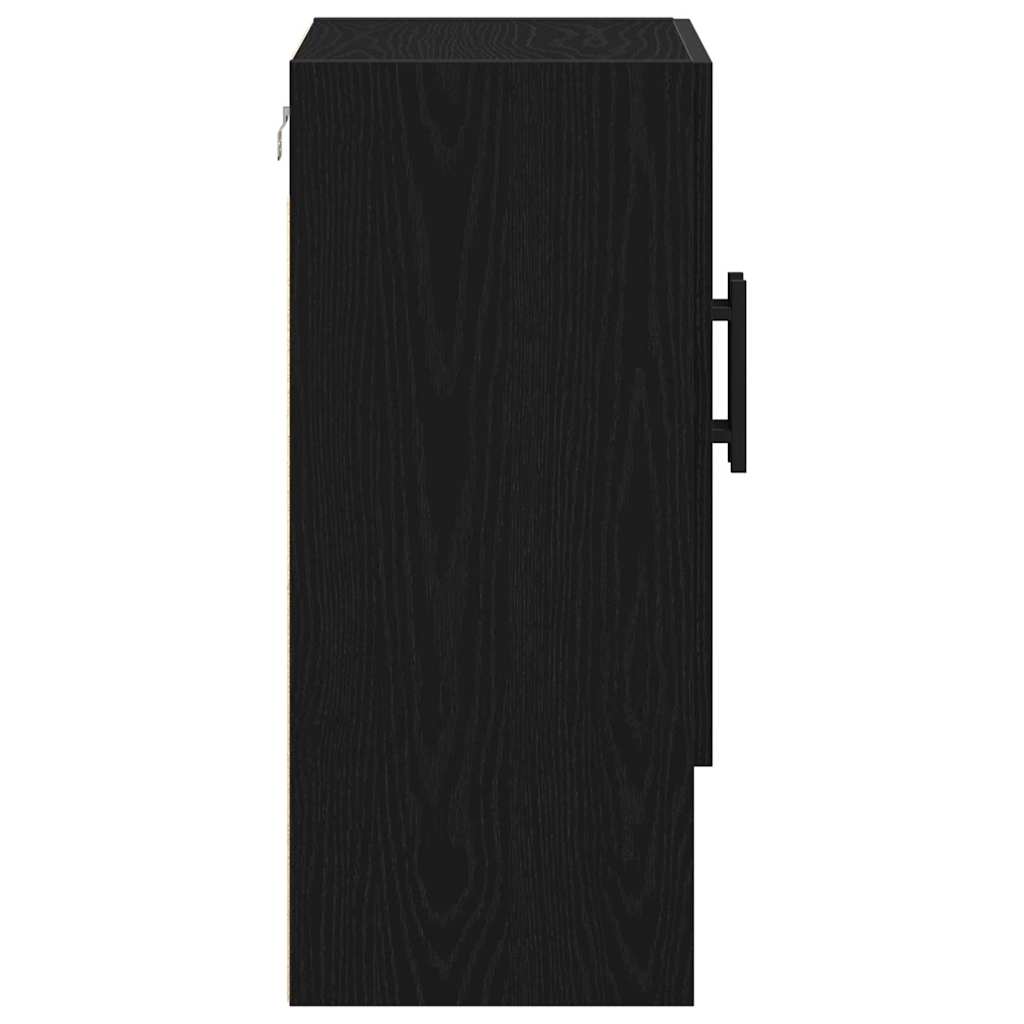 Mueble de pared Montaje en la pared Roble Negro 60 x 31 x 70 cm