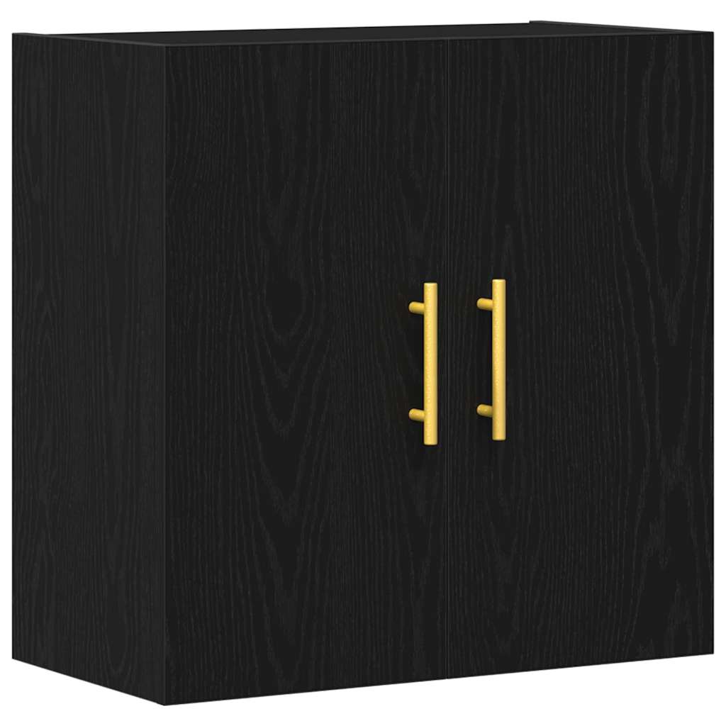 Mueble de pared Montaje en la pared Roble Negro 60 x 31 x 70 cm
