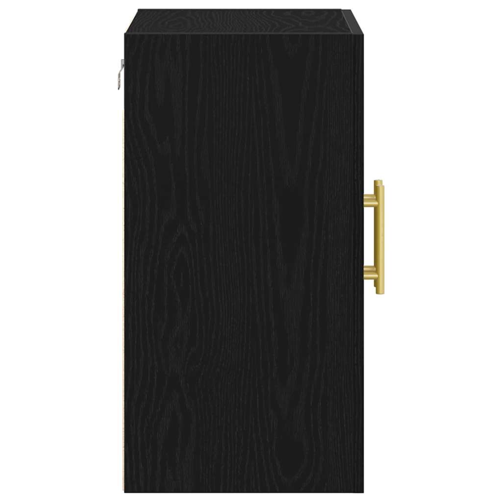 Mueble de pared Montaje en la pared Roble Negro 60 x 31 x 70 cm