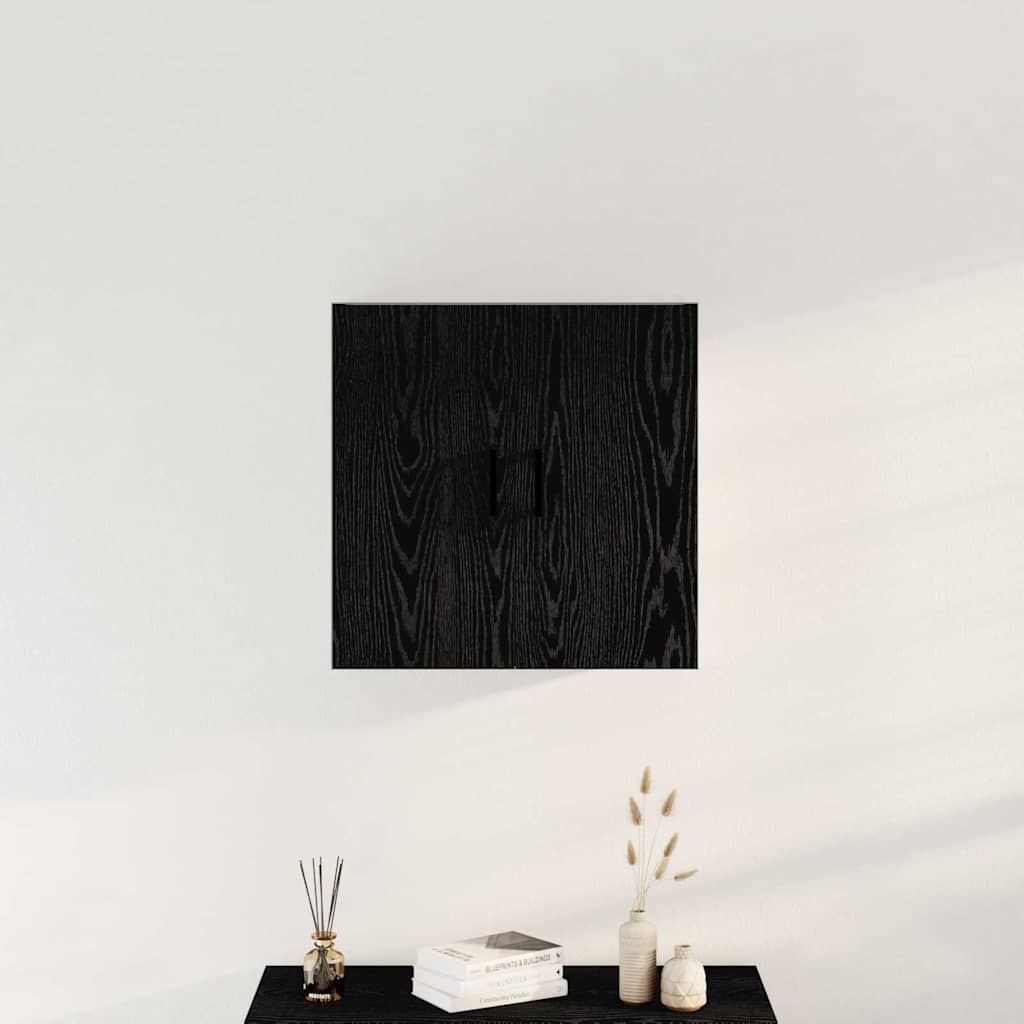 Mueble de pared Montaje en la pared Roble Negro 60 x 31 x 60 cm