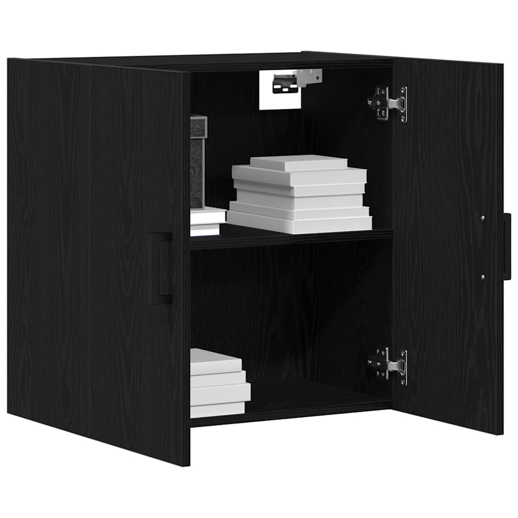 Mueble de pared Montaje en la pared Roble Negro 60 x 31 x 60 cm