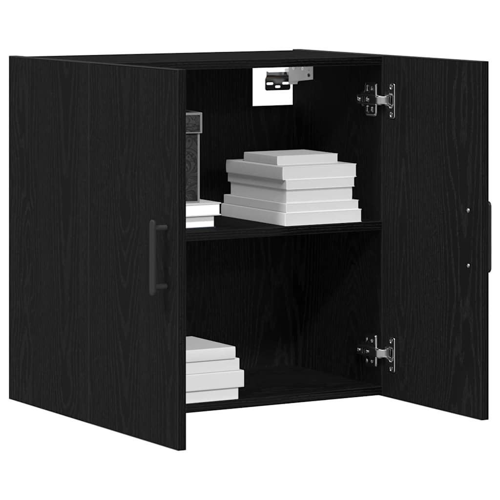 Mueble de pared Montaje en la pared Roble Negro 60 x 31 x 60 cm