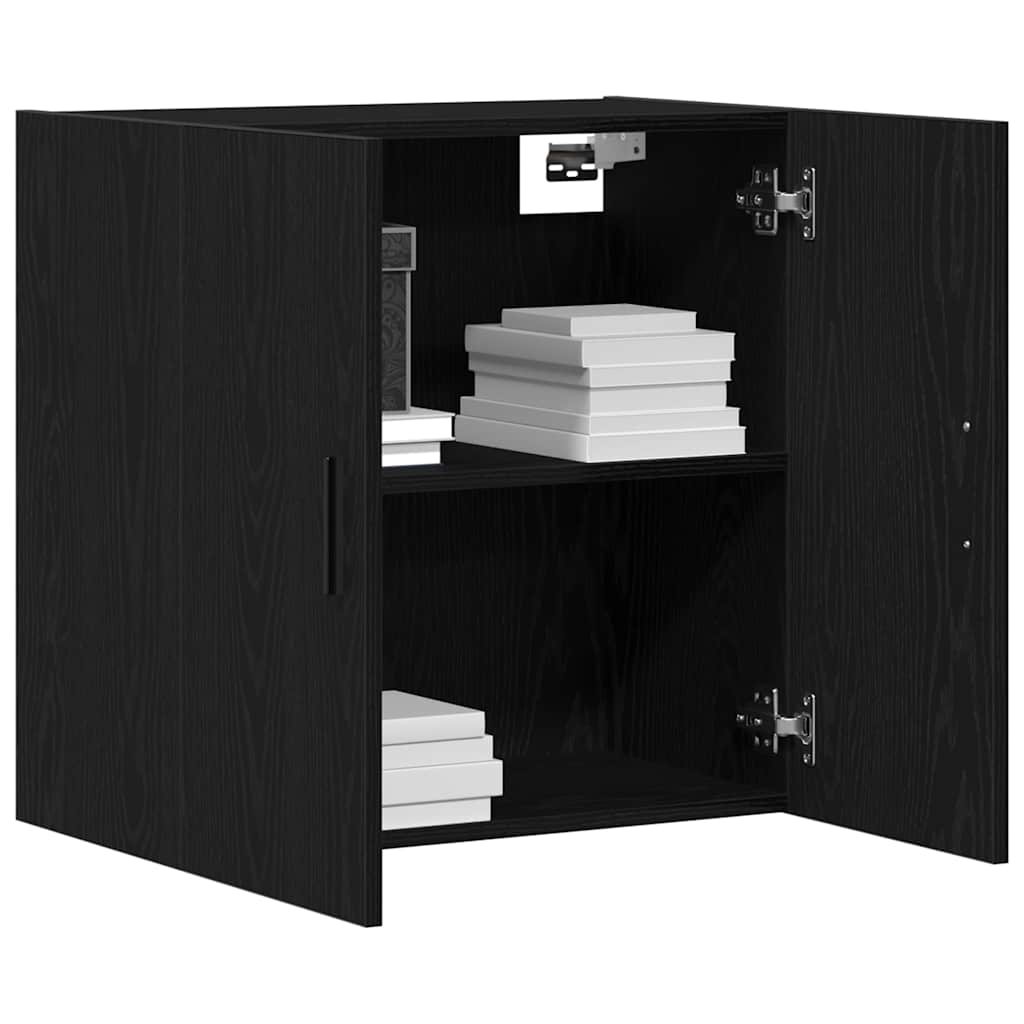 Mueble de pared Montaje en la pared Roble Negro 60 x 31 x 60 cm