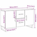 Aparador Roble Negro 100 x 36 x 60 cm Madera de ingeniería