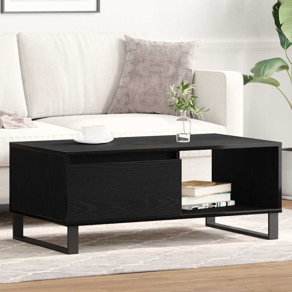 Mesa de Café Roble Negro 90 x 50 x 36,5 cm Madera de ingeniería
