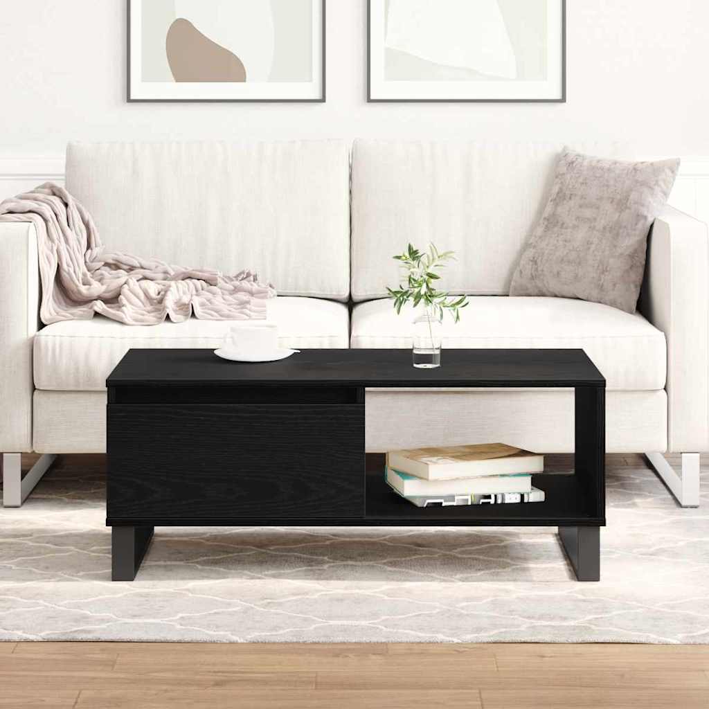 Mesa de Café Roble Negro 90 x 50 x 36,5 cm Madera de ingeniería