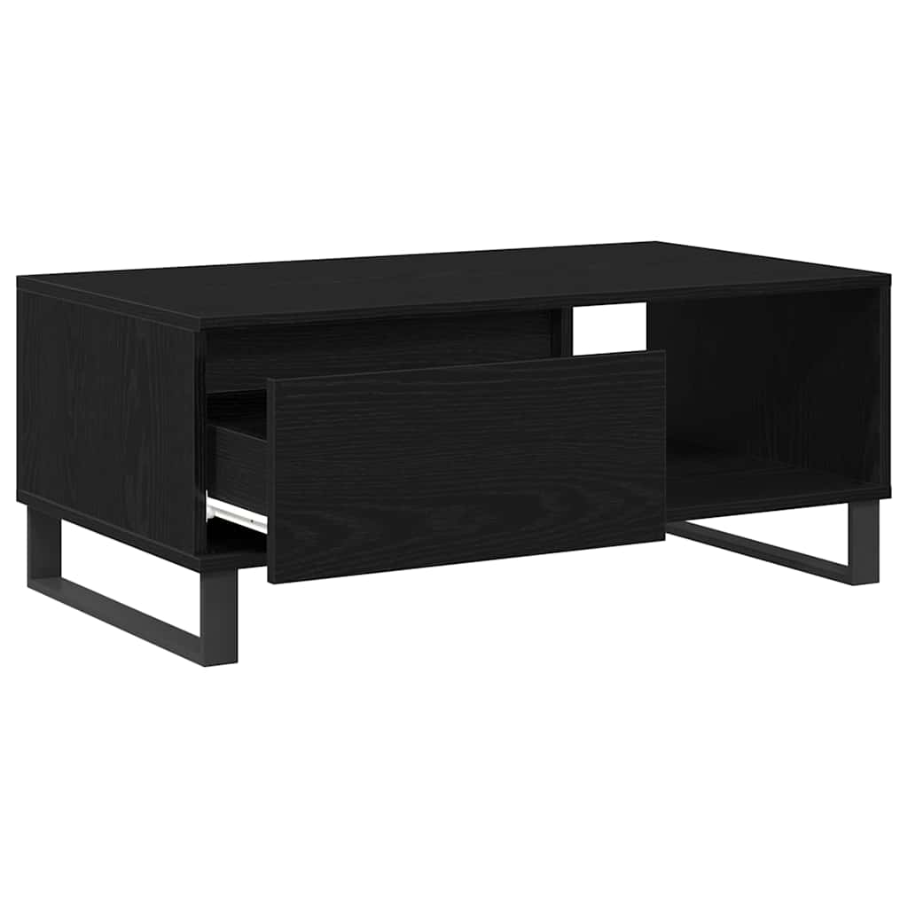 Mesa de Café Roble Negro 90 x 50 x 36,5 cm Madera de ingeniería
