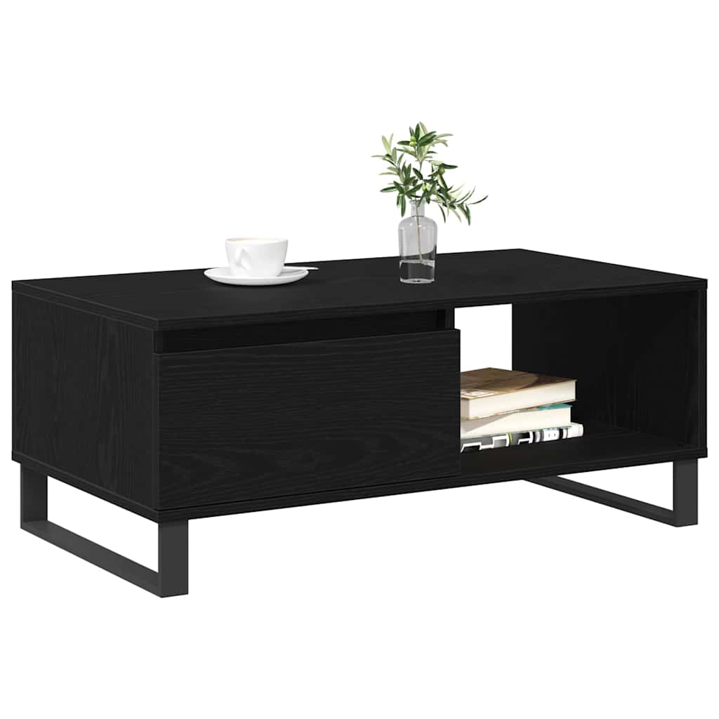 Mesa de Café Roble Negro 90 x 50 x 36,5 cm Madera de ingeniería