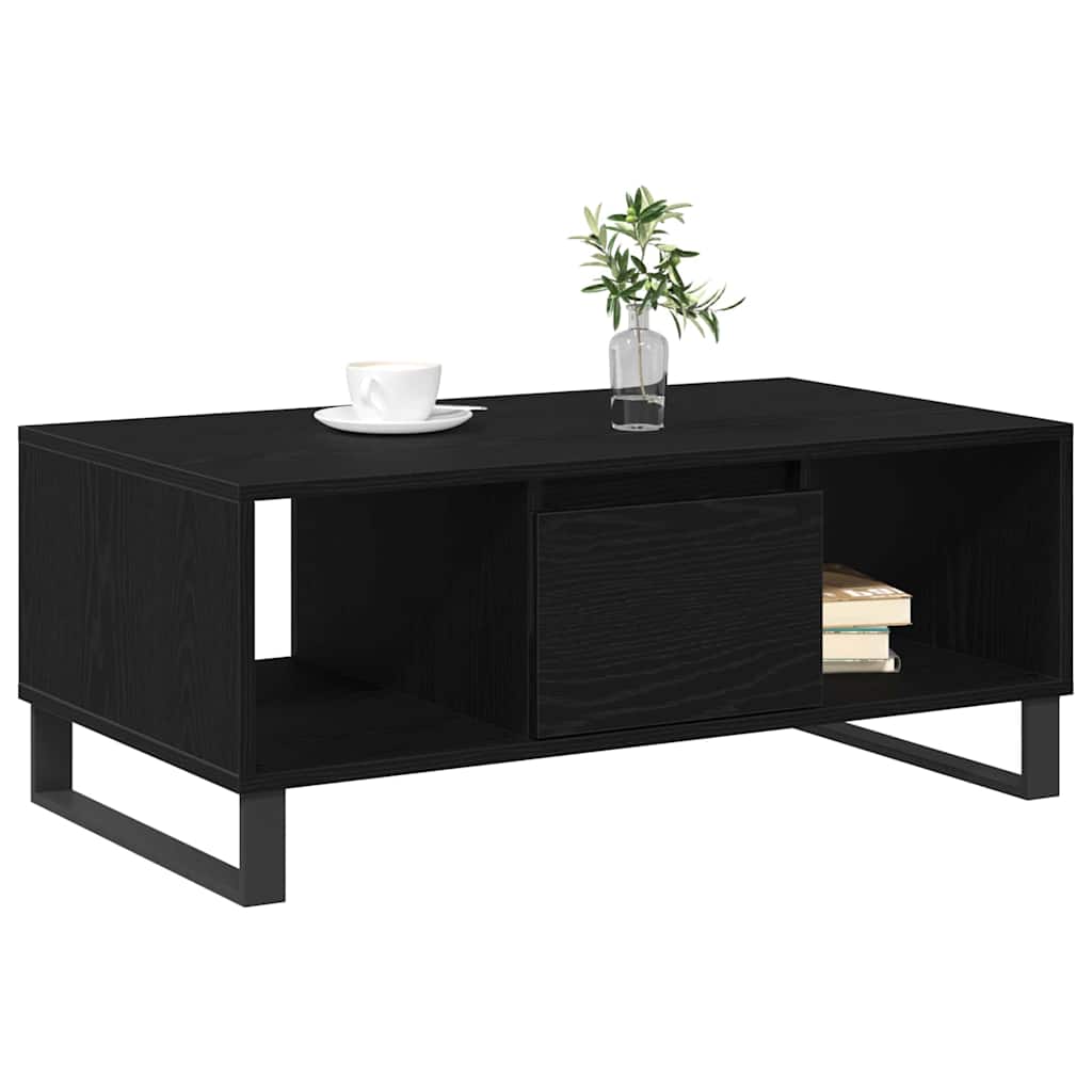 Mesa de Café Roble Negro 90 x 50 x 36.5 cm Madera de ingeniería