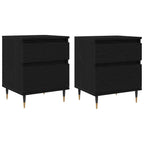 Armario de Noche con cajón 2 pcs Roble Negro 40 x 35 x 50 cm
