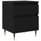 Armario de Noche con cajón 2 pcs Roble Negro 40 x 35 x 50 cm