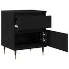 Armario de Noche con cajón 2 pcs Roble Negro 40 x 35 x 50 cm