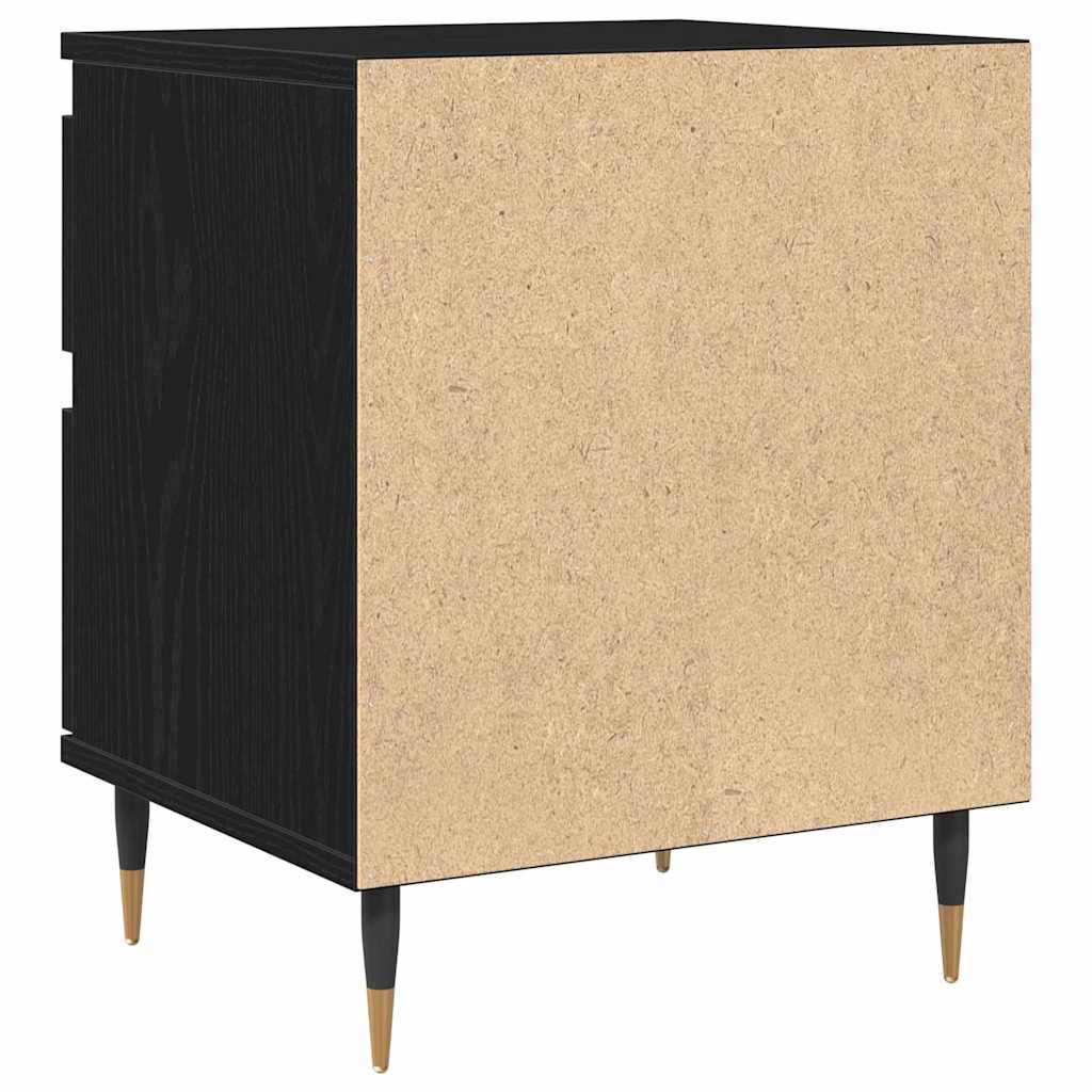 Armario de Noche con cajón 2 pcs Roble Negro 40 x 35 x 50 cm