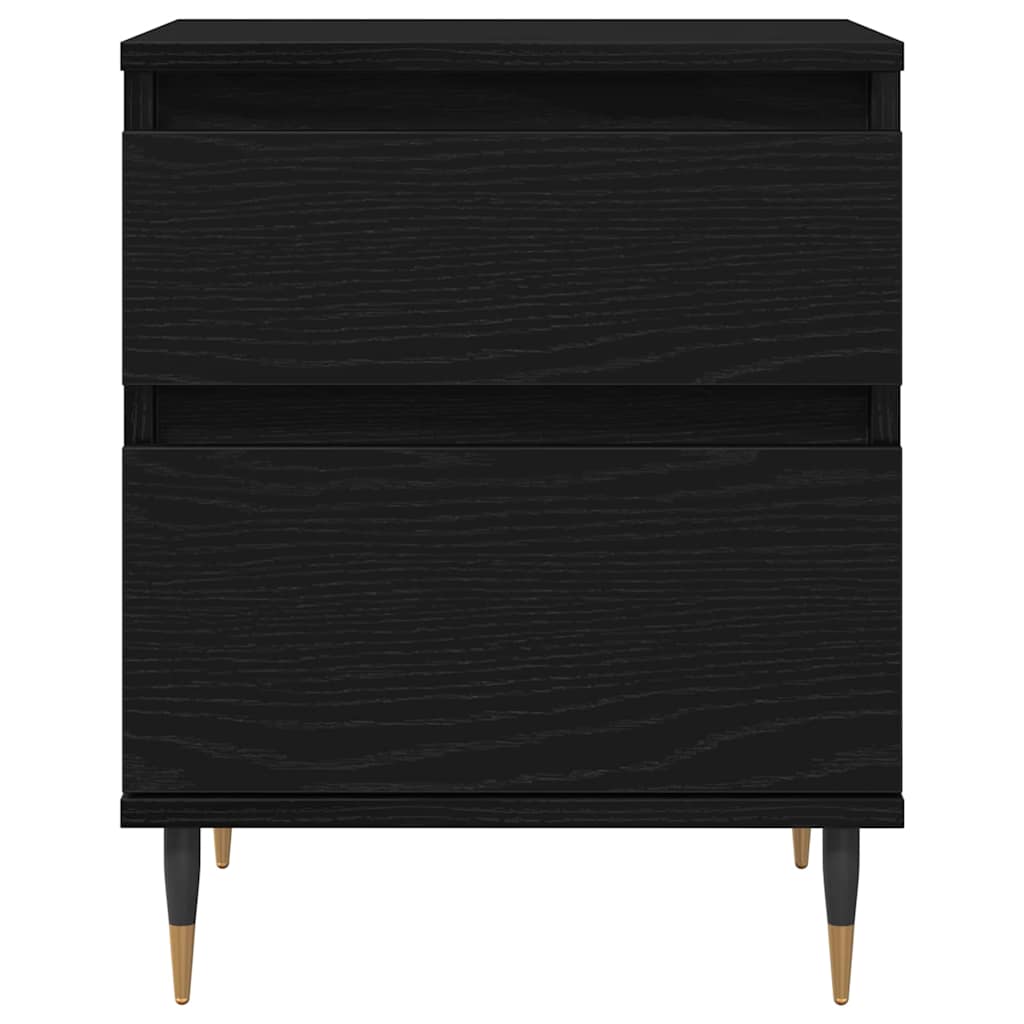 Armario de Noche con cajón 2 pcs Roble Negro 40 x 35 x 50 cm