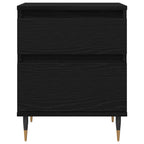 Armario de Noche con cajón 2 pcs Roble Negro 40 x 35 x 50 cm