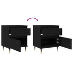 Armario de Noche con cajón 2 pcs Roble Negro 40 x 35 x 50 cm