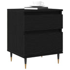 Armario de Noche con cajón 2 pcs Roble Negro 40 x 35 x 50 cm