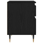 Armario de Noche con cajón 2 pcs Roble Negro 40 x 35 x 50 cm